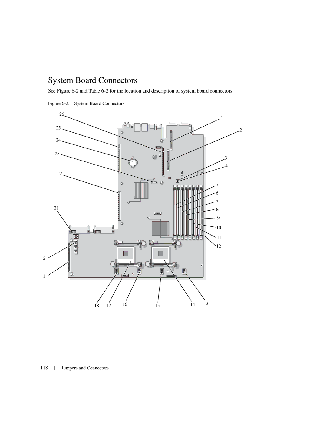 Dell 1950 owner manual System Board Connectors, 118 