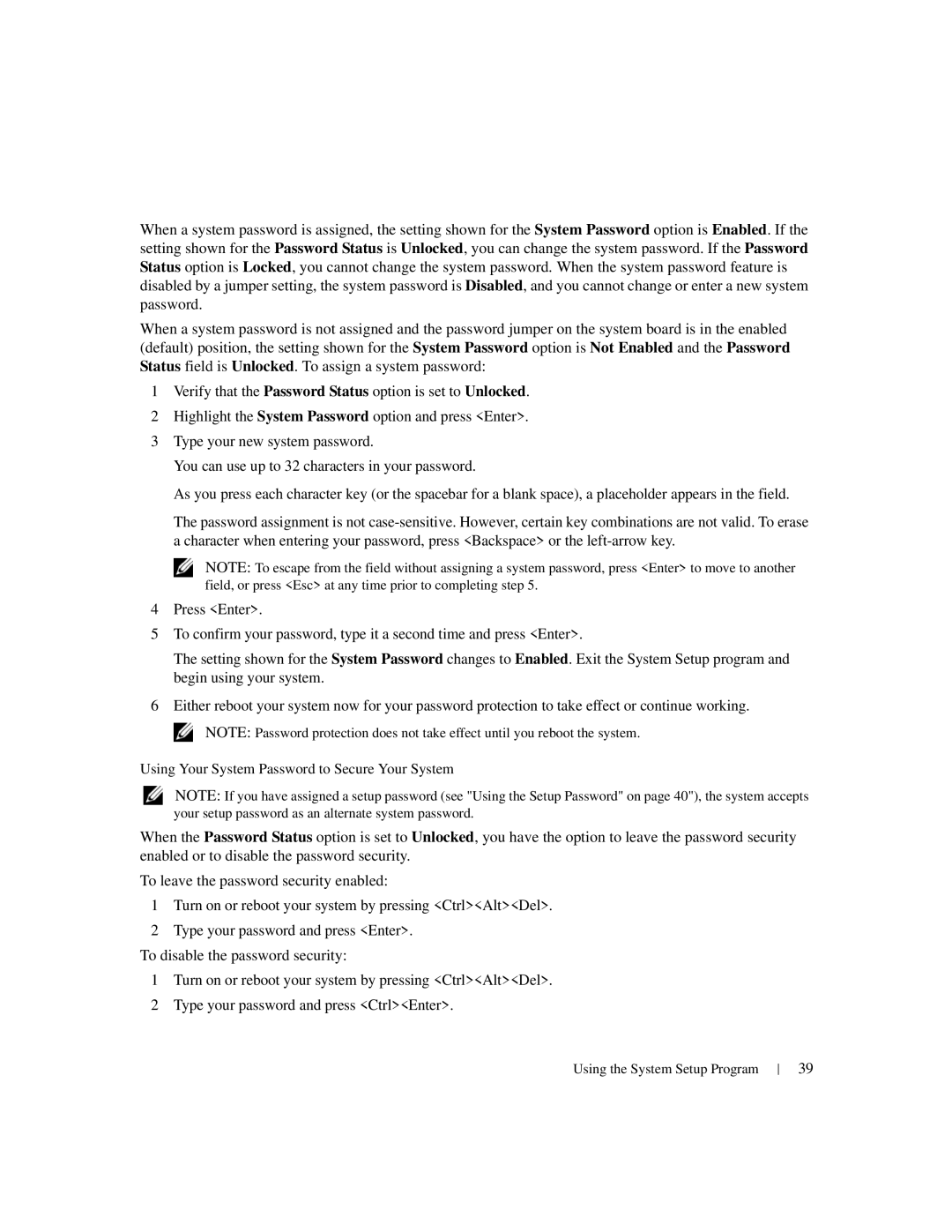 Dell 1950 owner manual Using the System Setup Program 