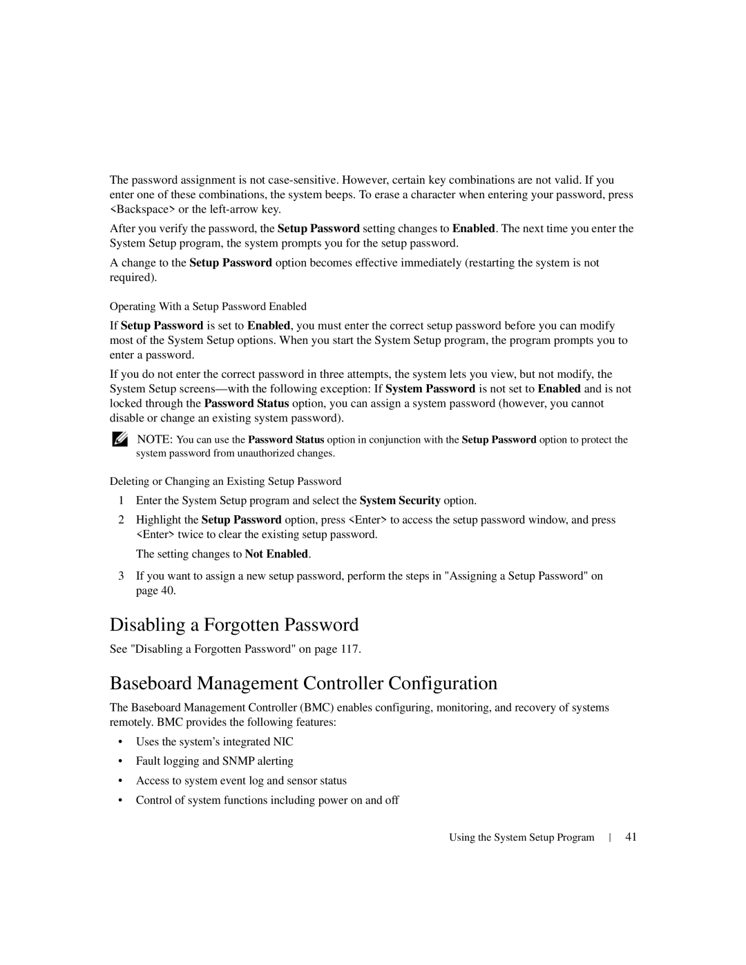 Dell 1950 owner manual Disabling a Forgotten Password, Baseboard Management Controller Configuration 