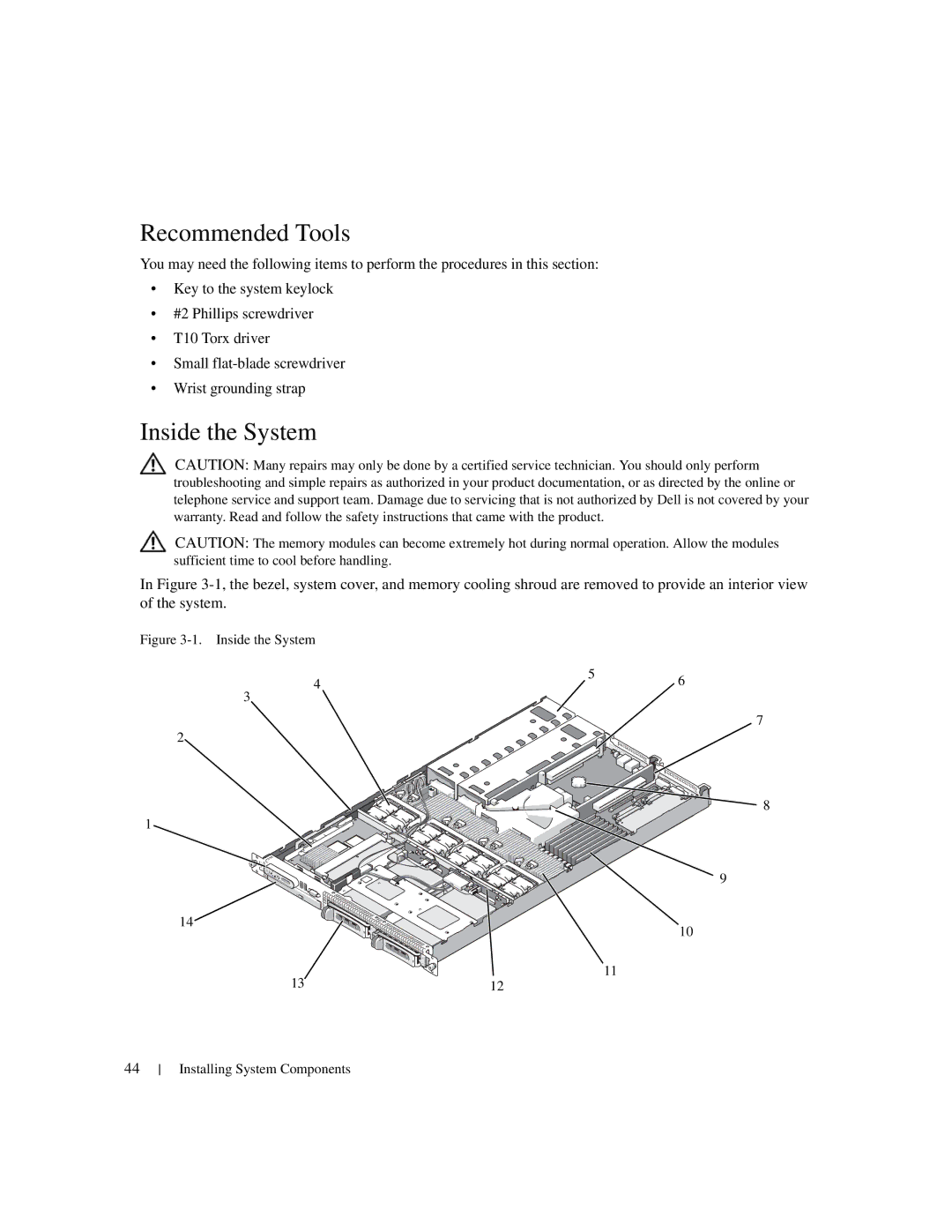 Dell 1950 owner manual Recommended Tools, Inside the System 