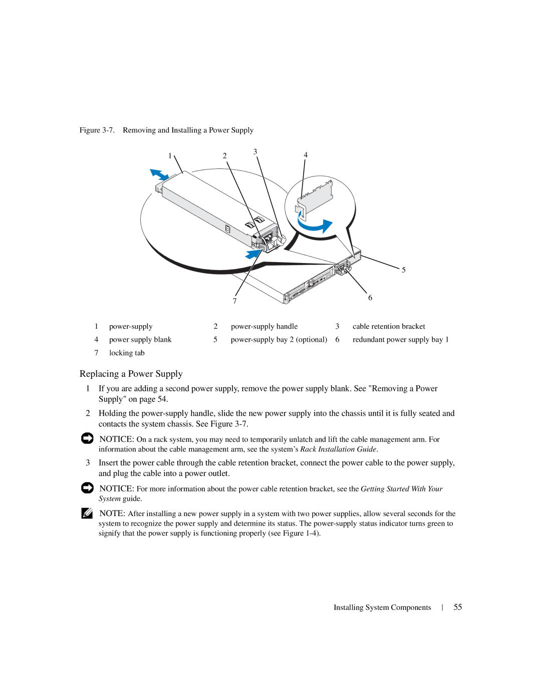 Dell 1950 owner manual Replacing a Power Supply 