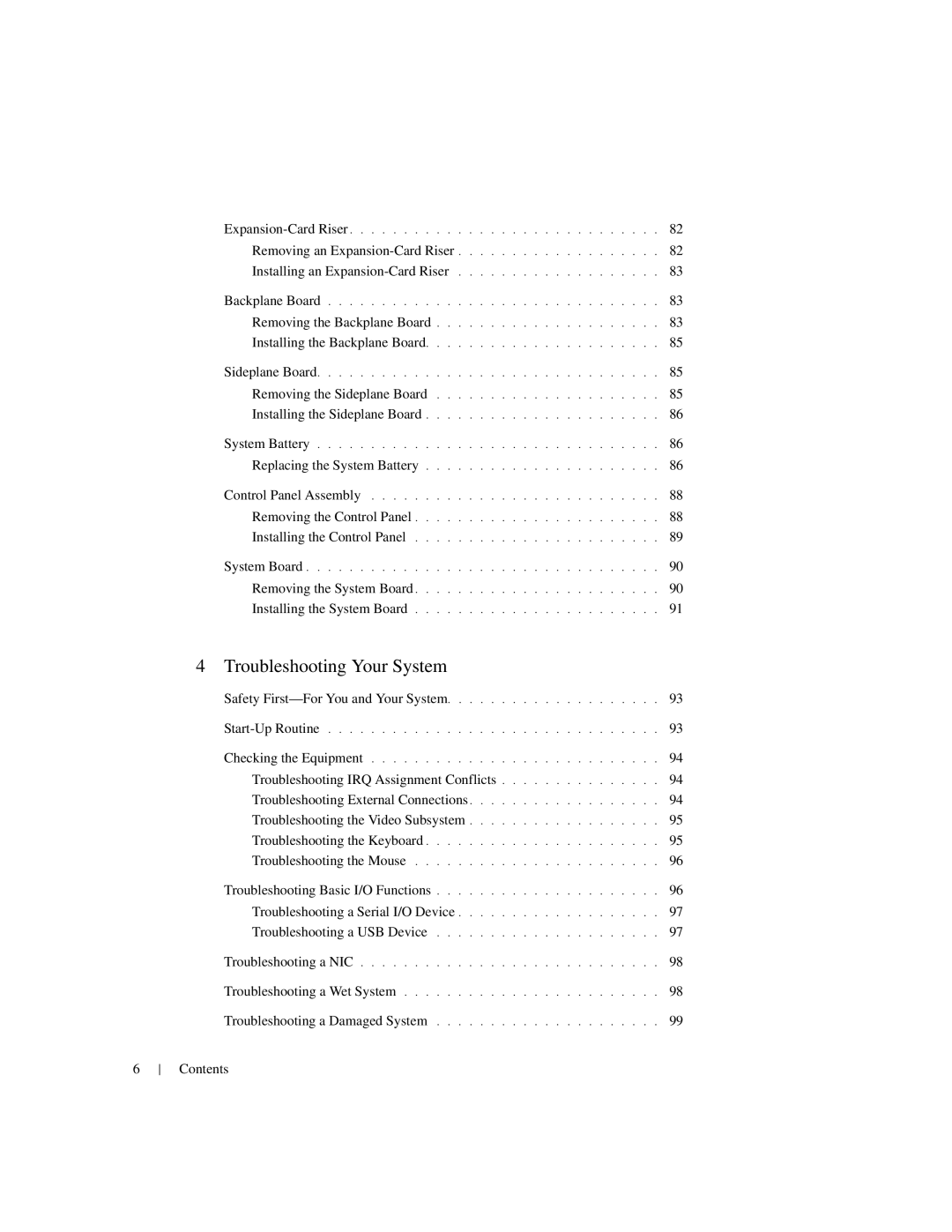 Dell 1950 owner manual Troubleshooting Your System 