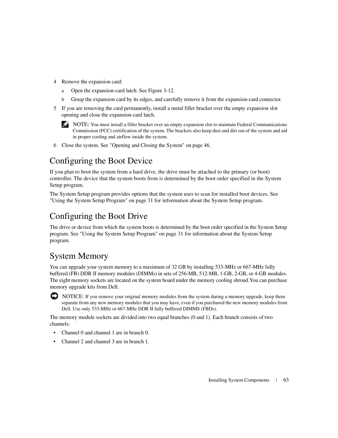 Dell 1950 owner manual Configuring the Boot Device, Configuring the Boot Drive, System Memory 