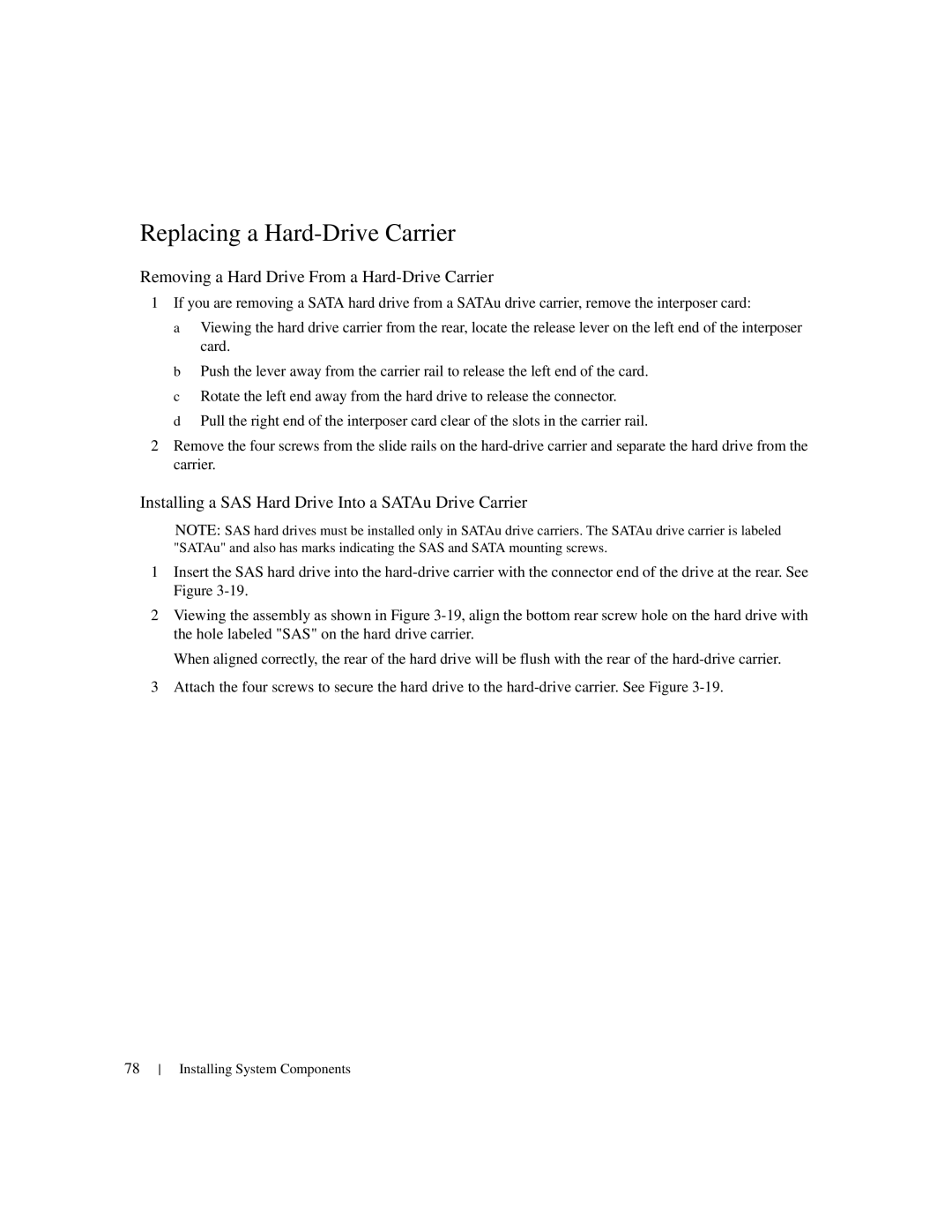 Dell 1950 owner manual Replacing a Hard-Drive Carrier, Removing a Hard Drive From a Hard-Drive Carrier 