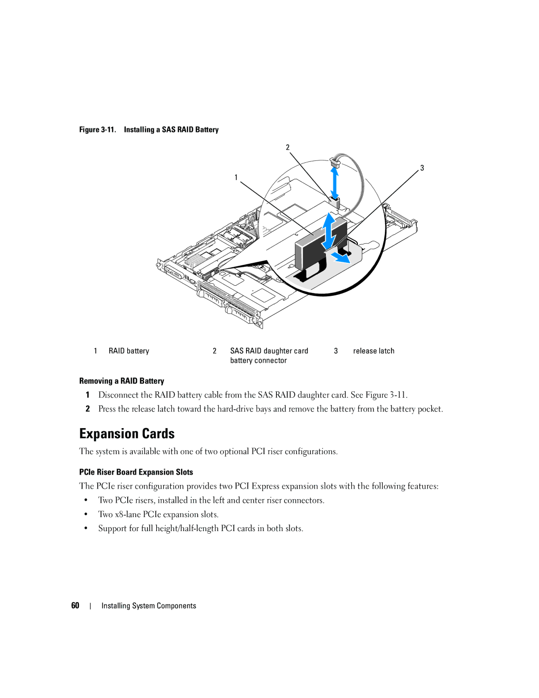 Dell 1950 owner manual Expansion Cards, Battery connector 