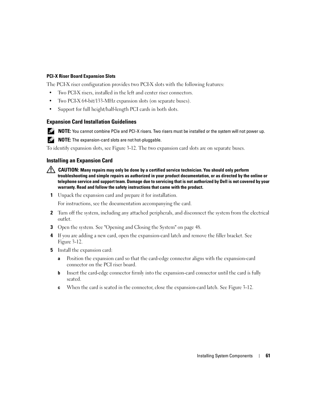 Dell 1950 owner manual Expansion Card Installation Guidelines, Installing an Expansion Card 