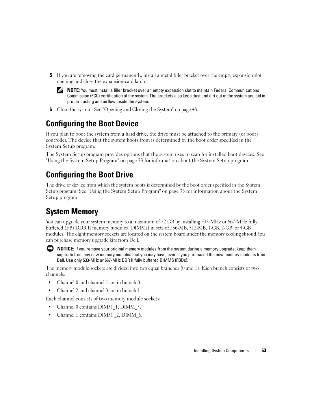 Dell 1950 owner manual Configuring the Boot Device, Configuring the Boot Drive, System Memory 