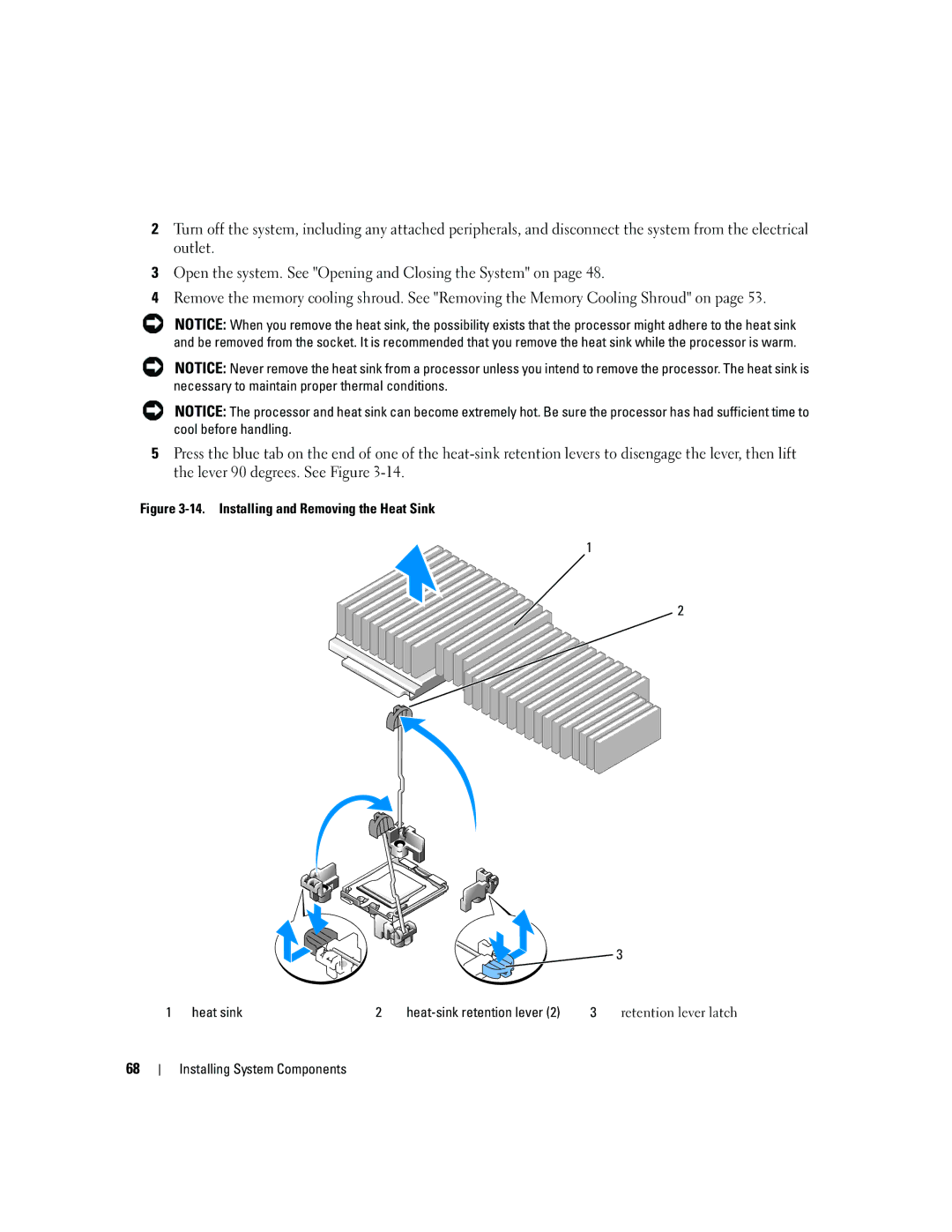 Dell 1950 owner manual Installing and Removing the Heat Sink Heat sink 