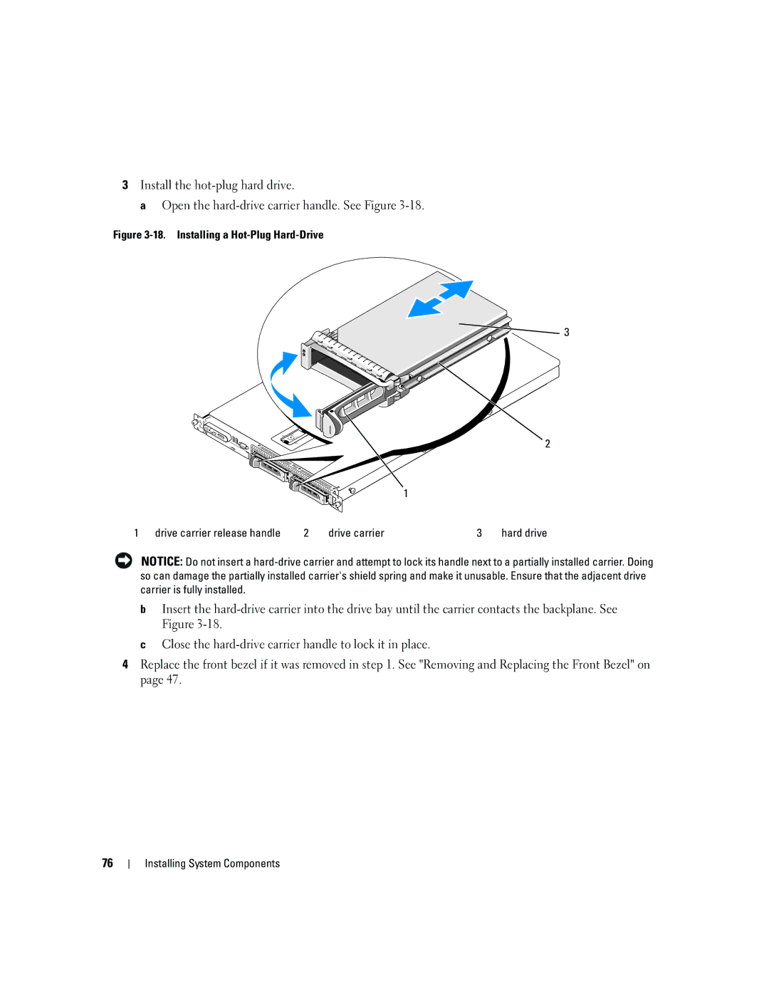 Dell 1950 owner manual Installing a Hot-Plug Hard-Drive, Drive carrier 