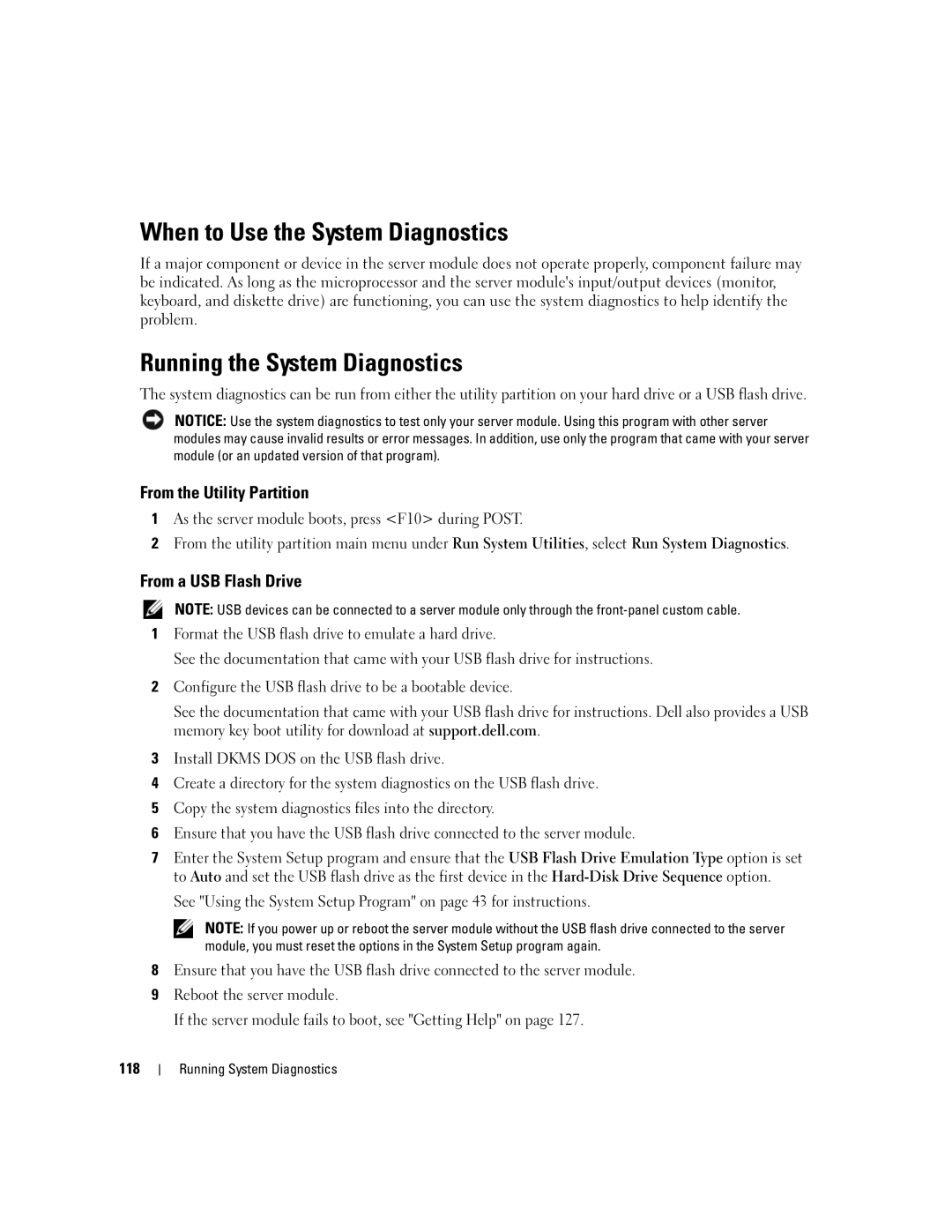 Dell 1955 owner manual When to Use the System Diagnostics, Running the System Diagnostics, From the Utility Partition 