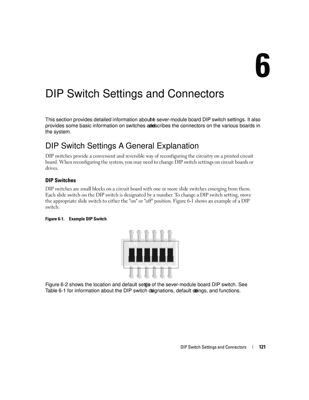 Dell 1955 owner manual DIP Switch Settings-A General Explanation, DIP Switches, 121 