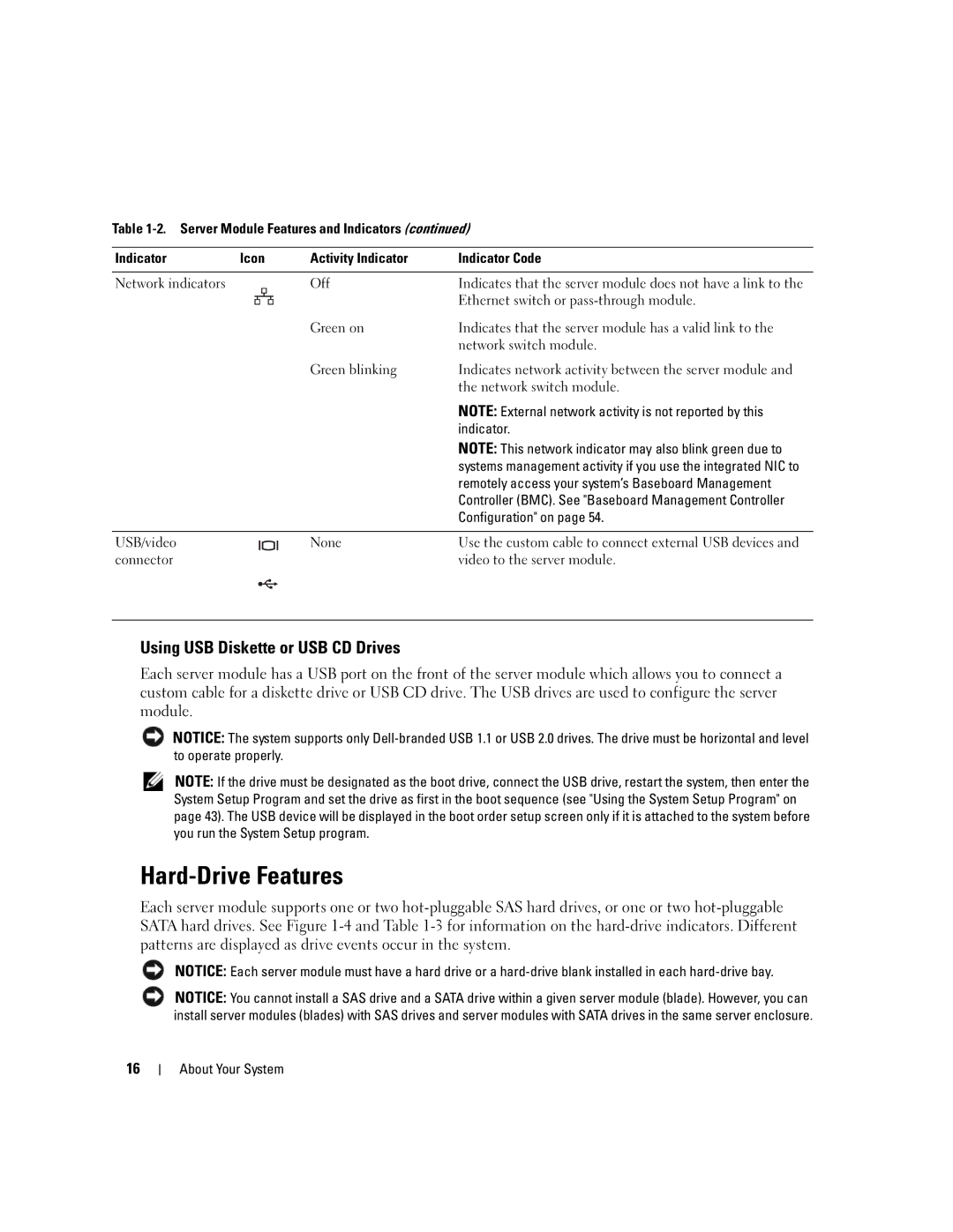 Dell 1955 owner manual Hard-Drive Features, Using USB Diskette or USB CD Drives 