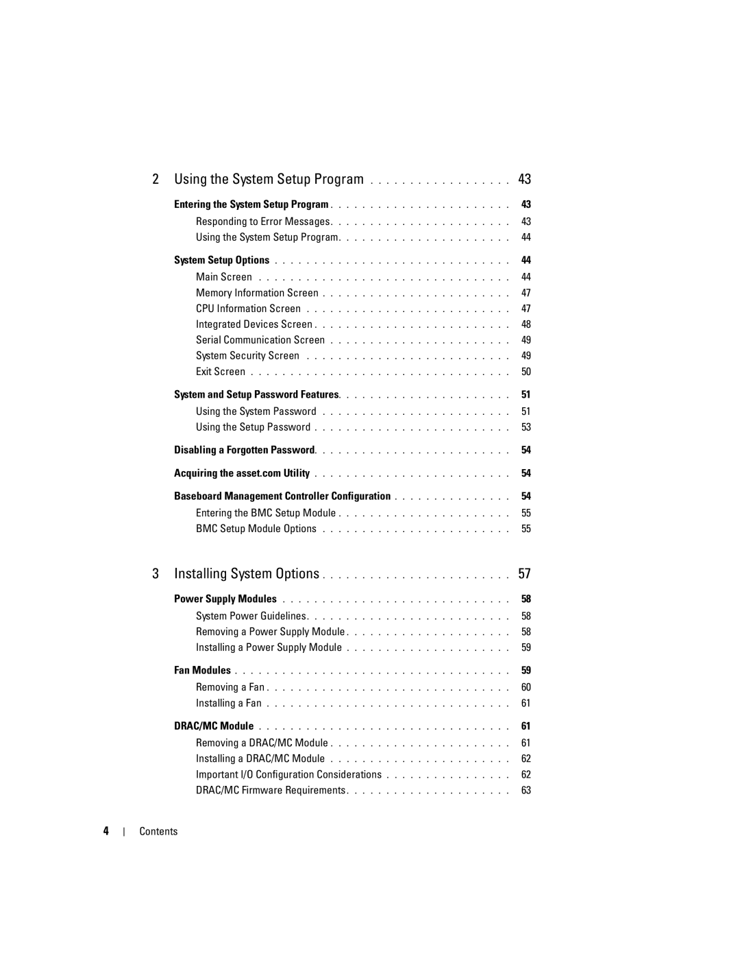 Dell 1955 owner manual Baseboard Management Controller Configuration 