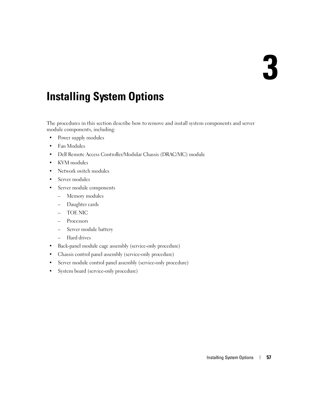 Dell 1955 owner manual Installing System Options 