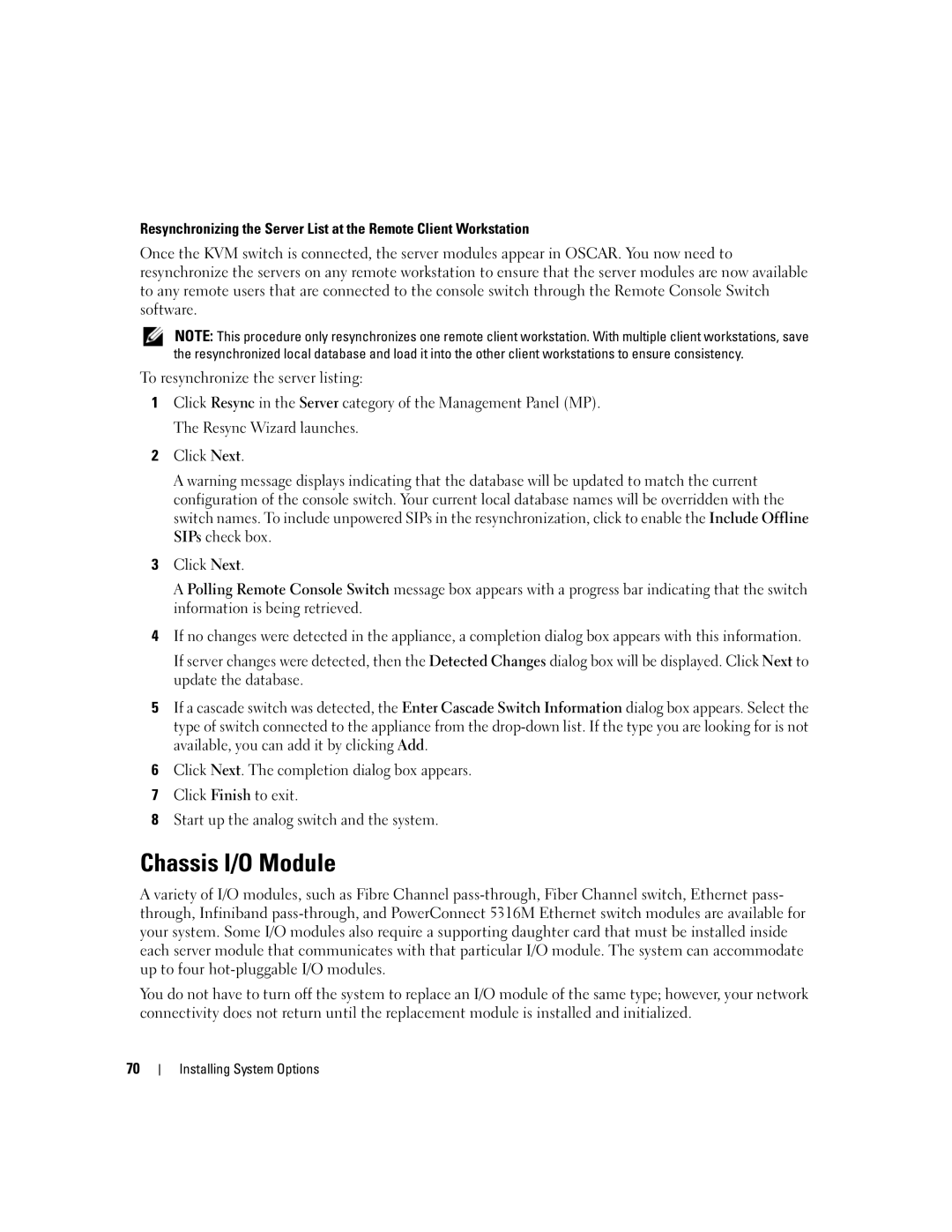 Dell 1955 owner manual Chassis I/O Module 