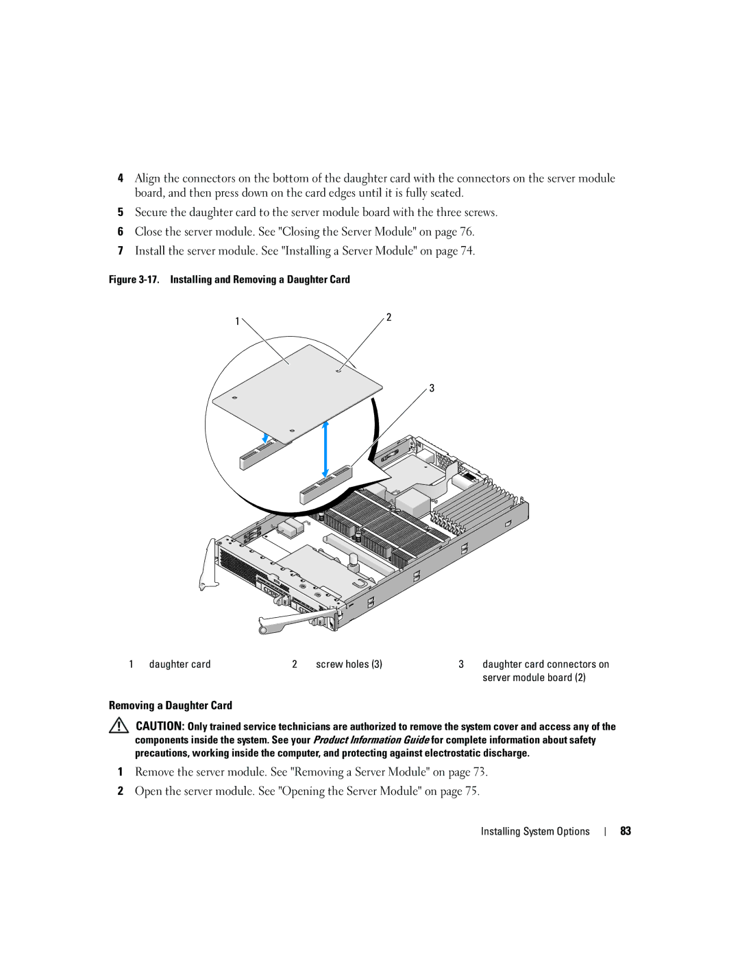 Dell 1955 owner manual Daughter card connectors on 