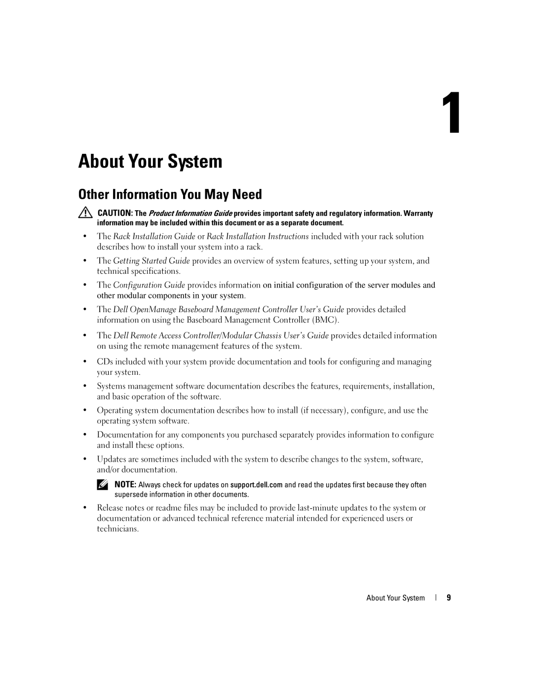 Dell 1955 owner manual Other Information You May Need, About Your System 