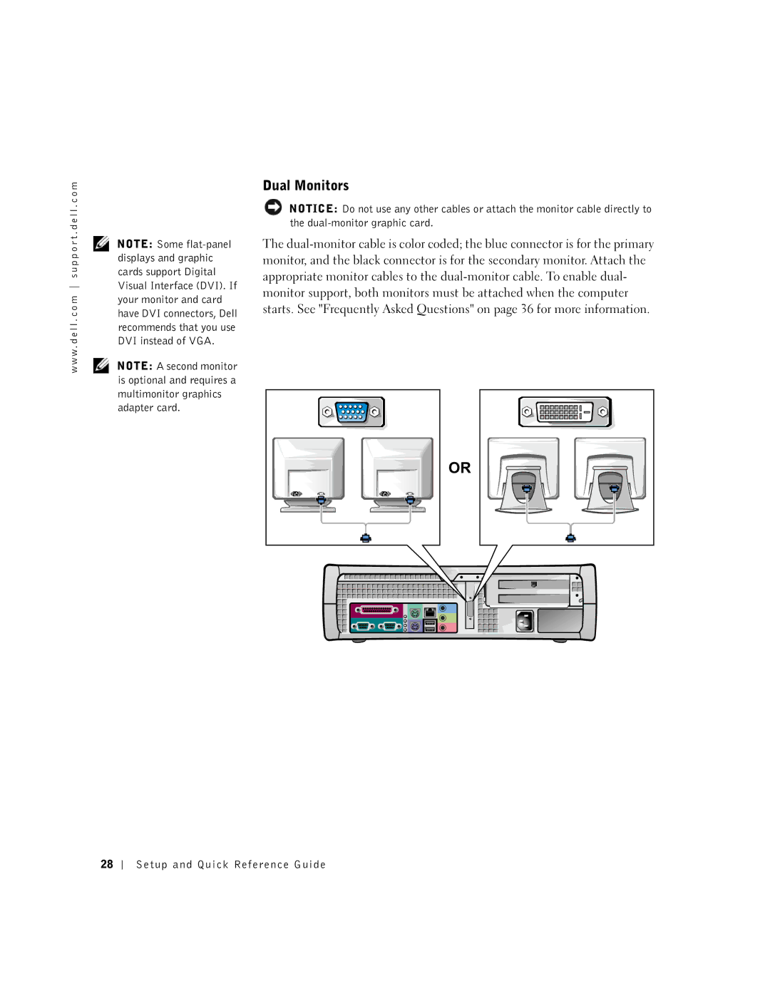 Dell 1G155 manual Dual Monitors 