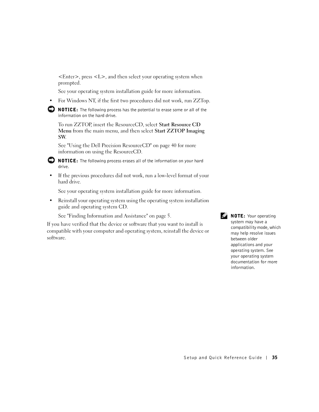 Dell 1G155 manual Setup and Quick Reference Guide 