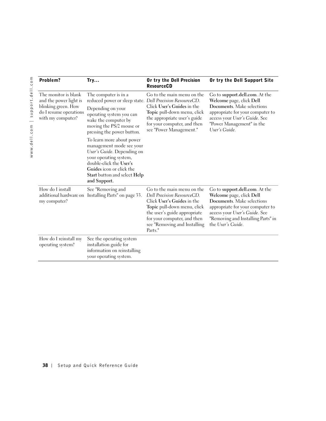 Dell 1G155 Topic pull-down menu, click, Operating system you can, Pressing the power button, To learn more about power 