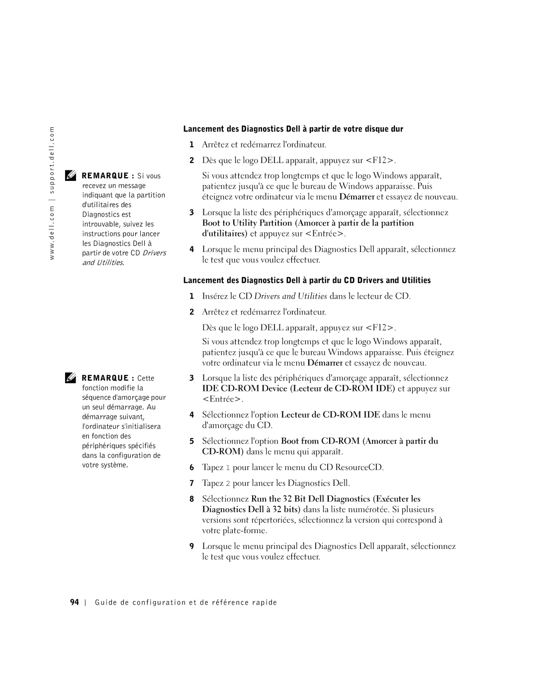 Dell 1G155 manual Guide de configuration et de référence rapide 