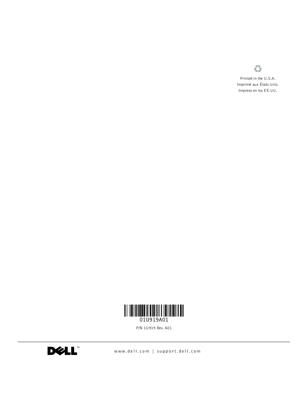 Dell manual 01U919A01 