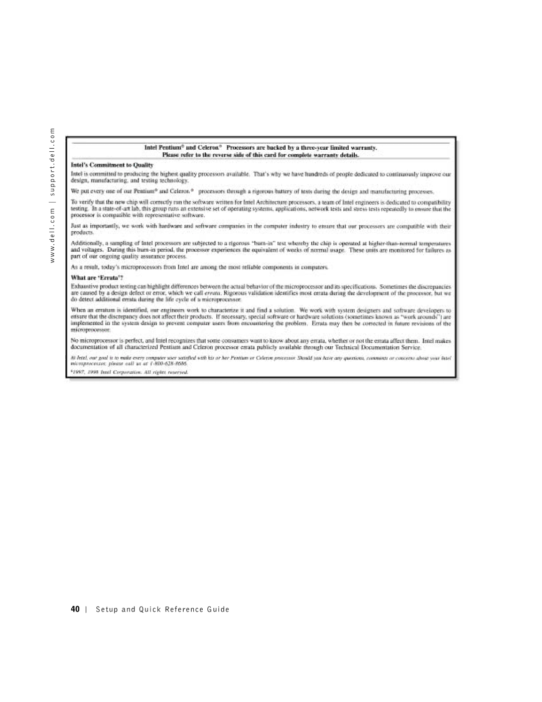 Dell 1U919 manual Setup and Quick Reference Guide 