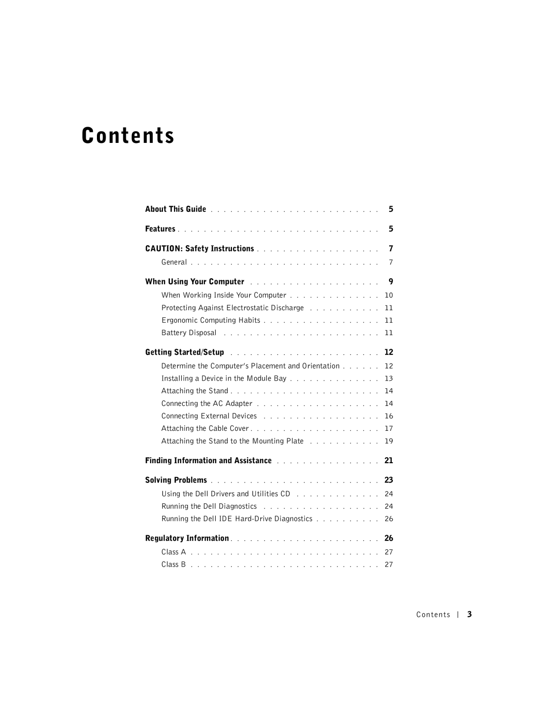 Dell 1U919 manual Contents 