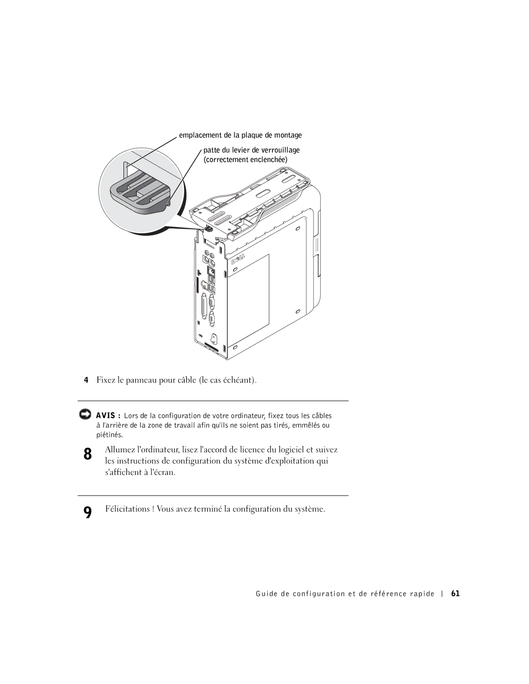 Dell 1U919 manual Saffichent à lécran 