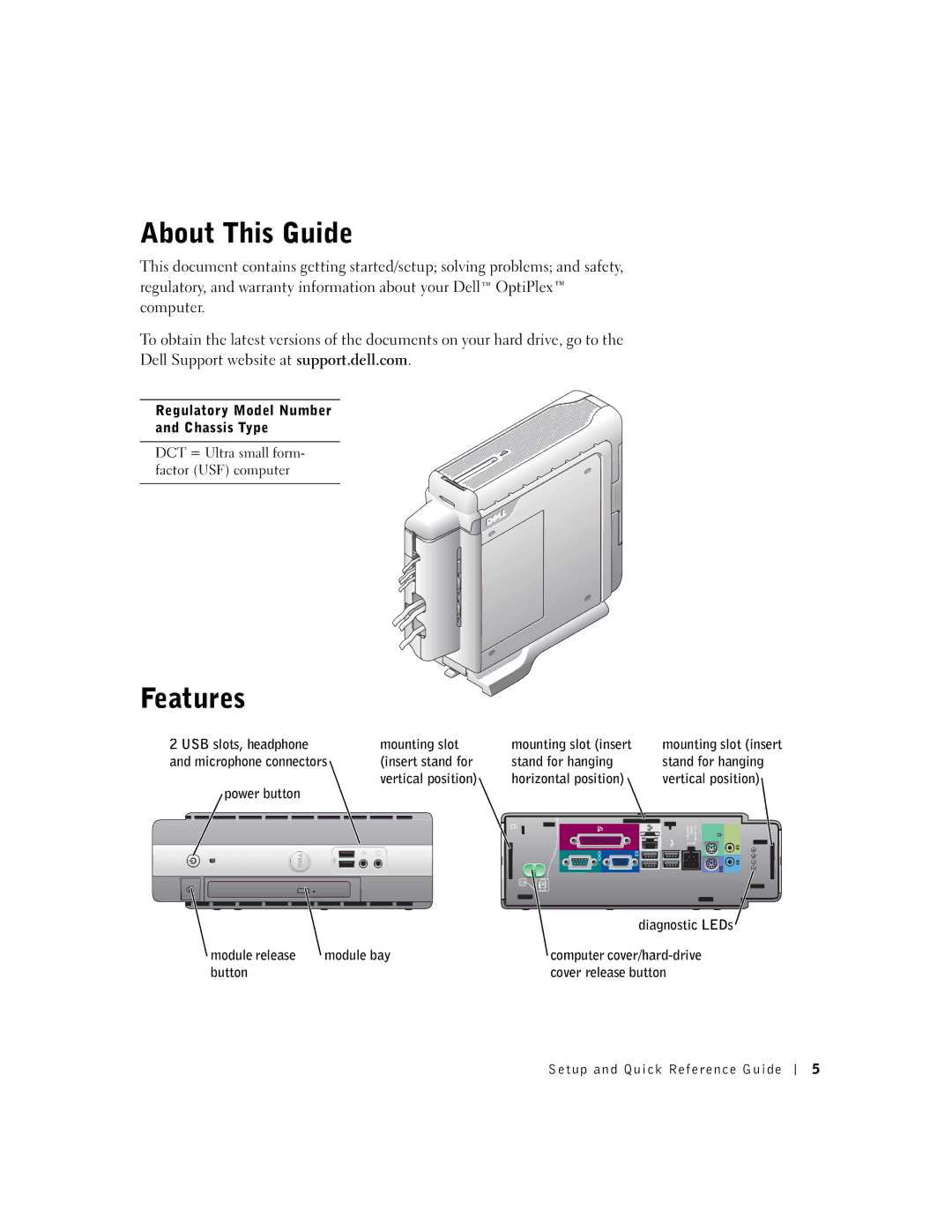 Dell 1U919 manual About This Guide, Features 