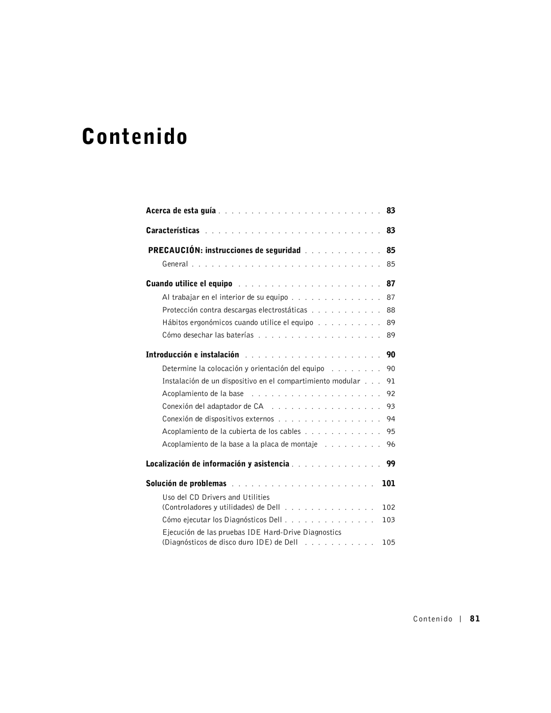 Dell 1U919 manual Contenido 