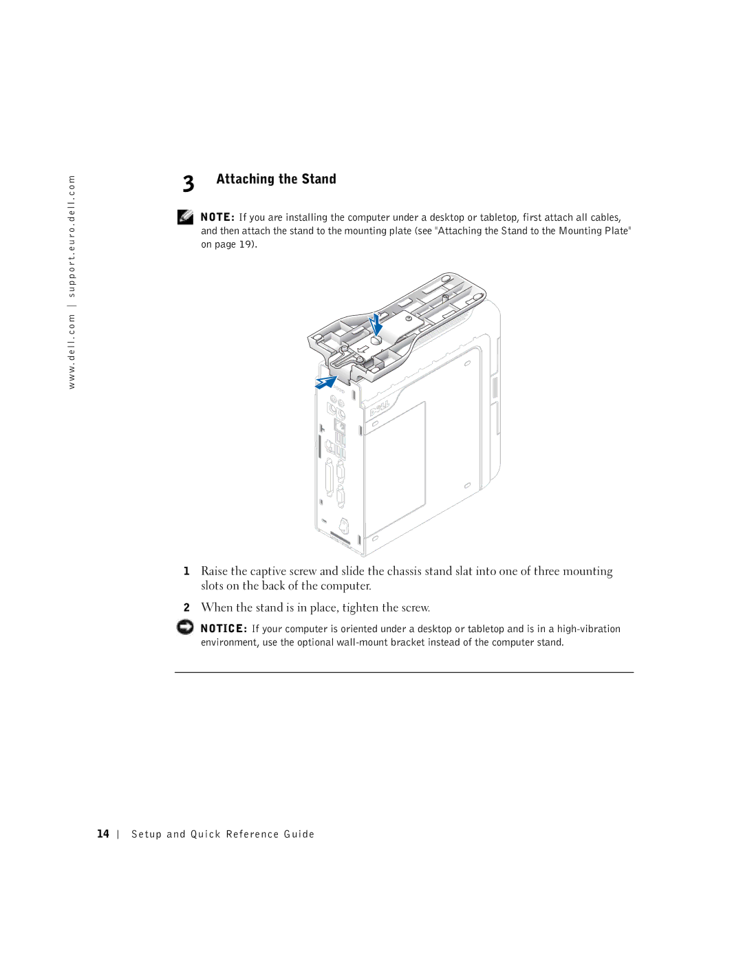 Dell 1U920 manual Attaching the Stand 