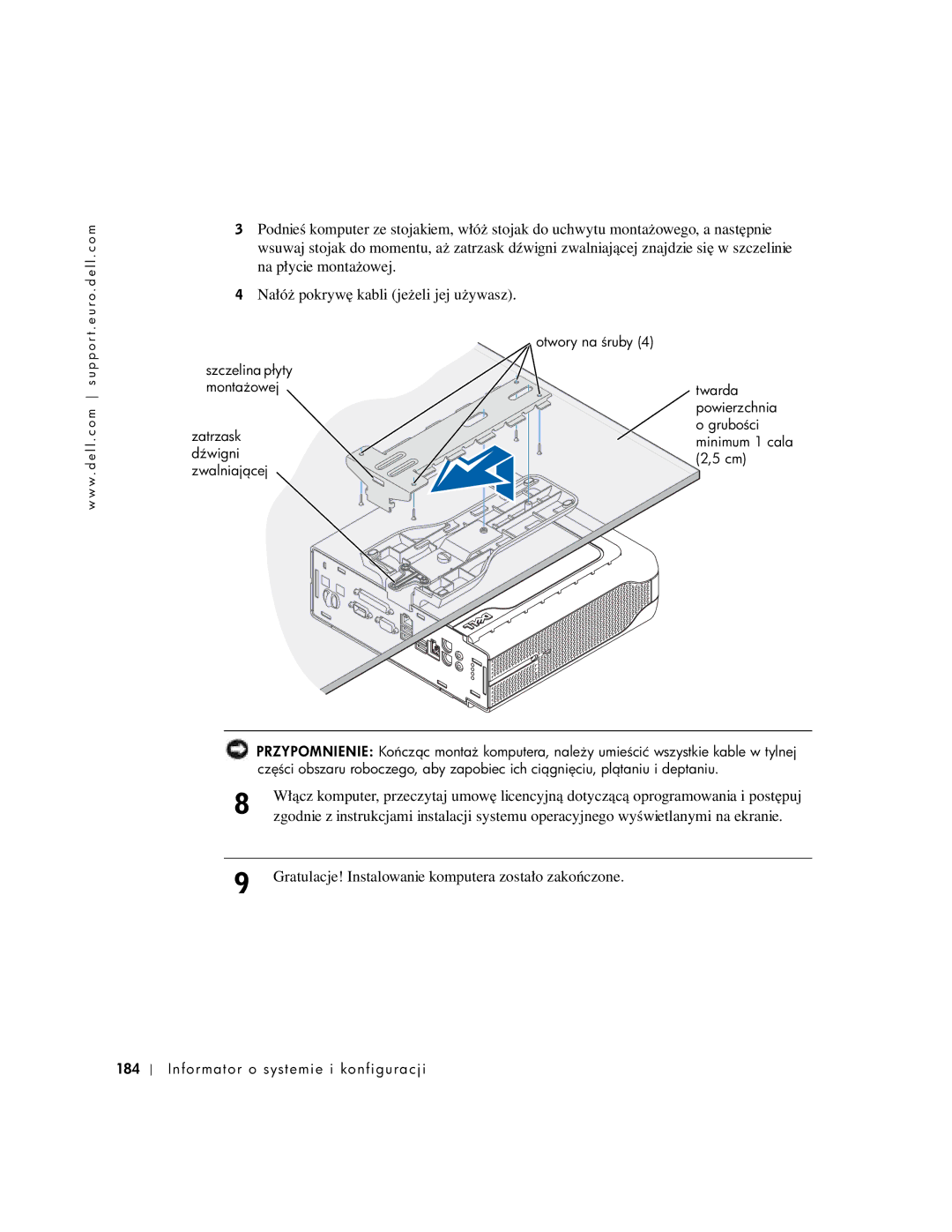 Dell 1U920 manual Gratulacje! Instalowanie komputera zostało zakończone 