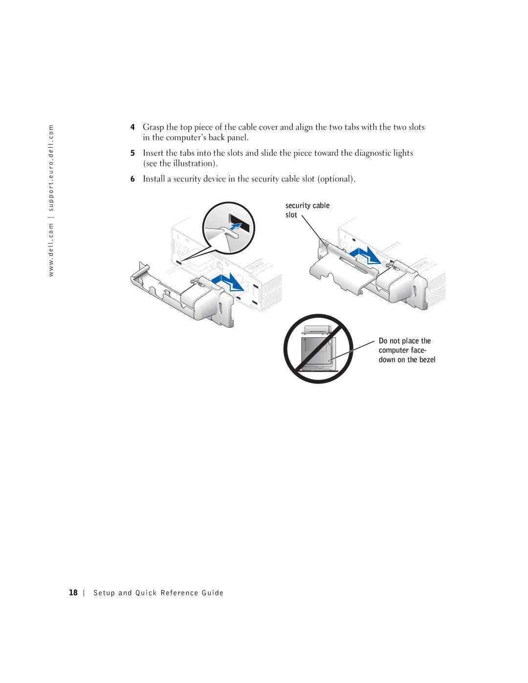 Dell 1U920 manual Security cable slot 