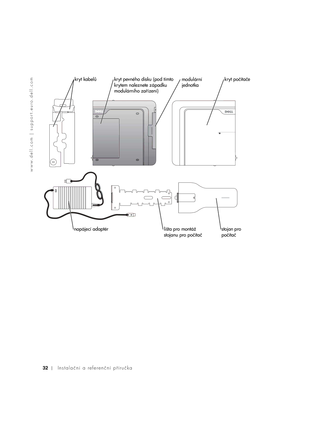 Dell 1U920 manual Kryt kabel Kryt pevného disku pod tímto Modulární 