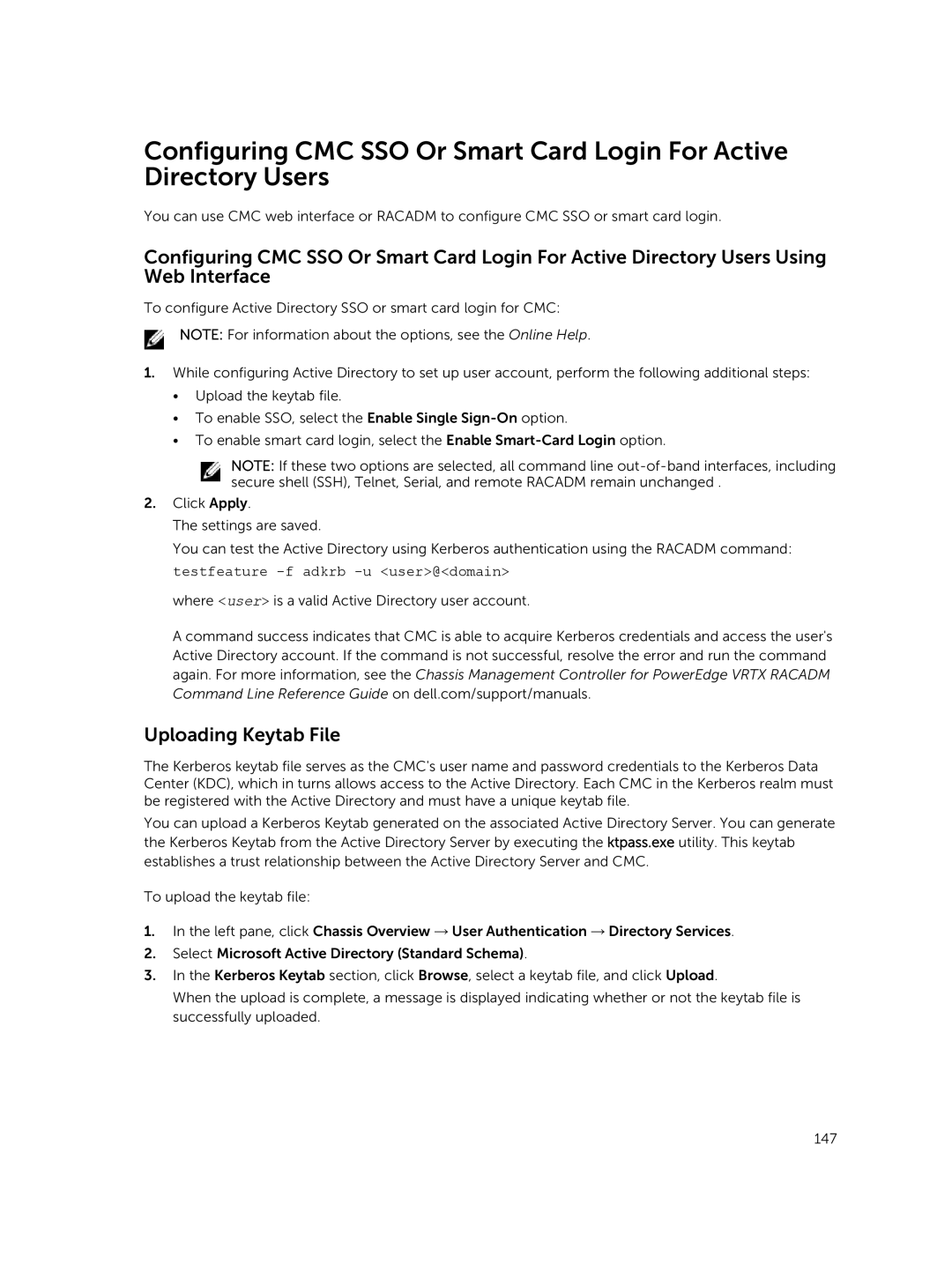 Dell 2 manual Uploading Keytab File 