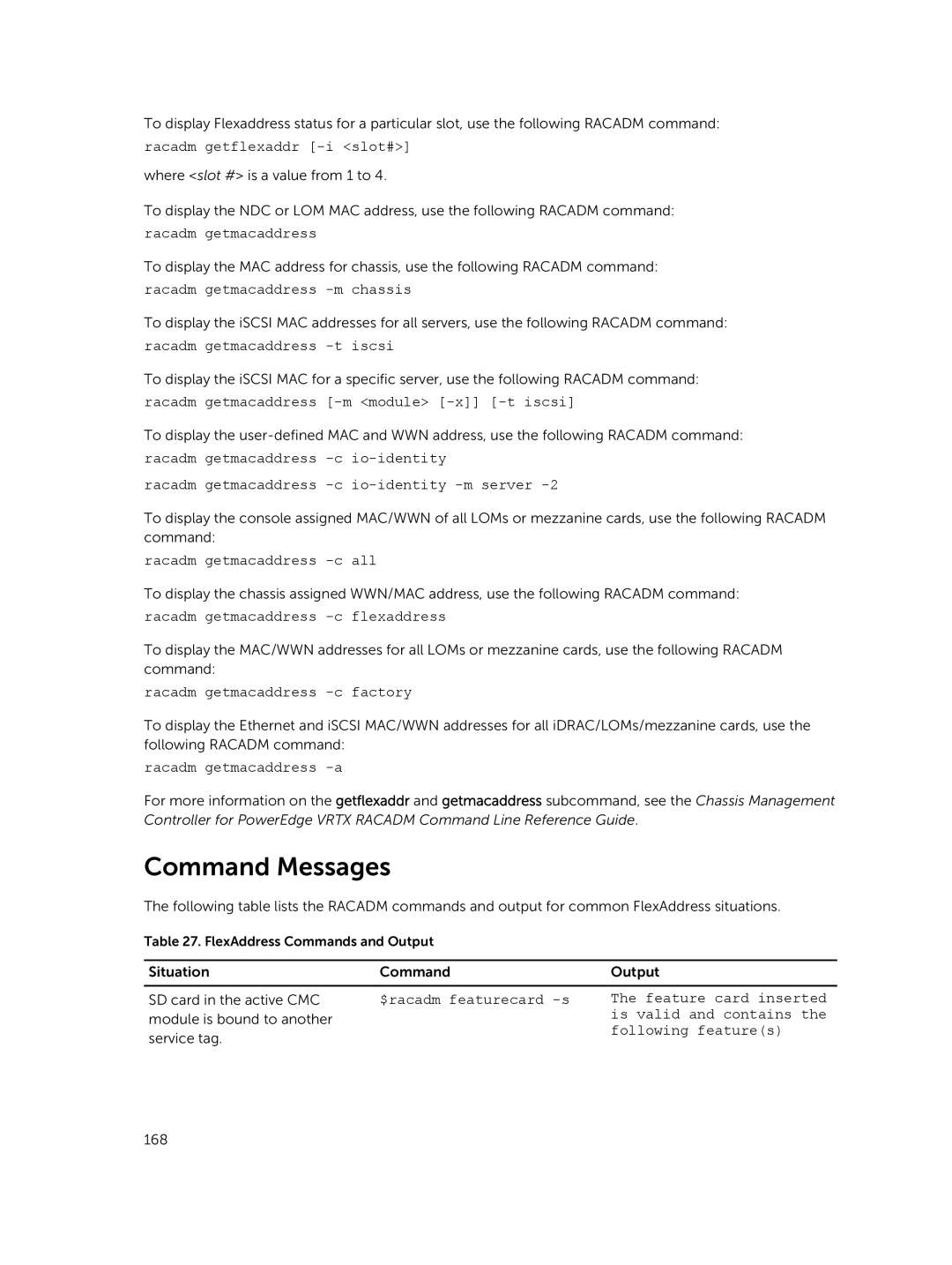 Dell 2 manual Command Messages 