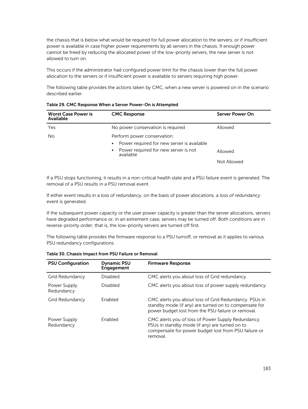 Dell 2 manual Power required for new server is not 