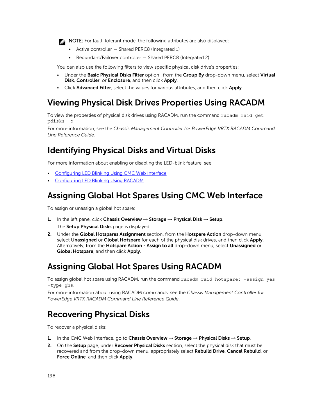 Dell 2 manual Viewing Physical Disk Drives Properties Using Racadm, Identifying Physical Disks and Virtual Disks 