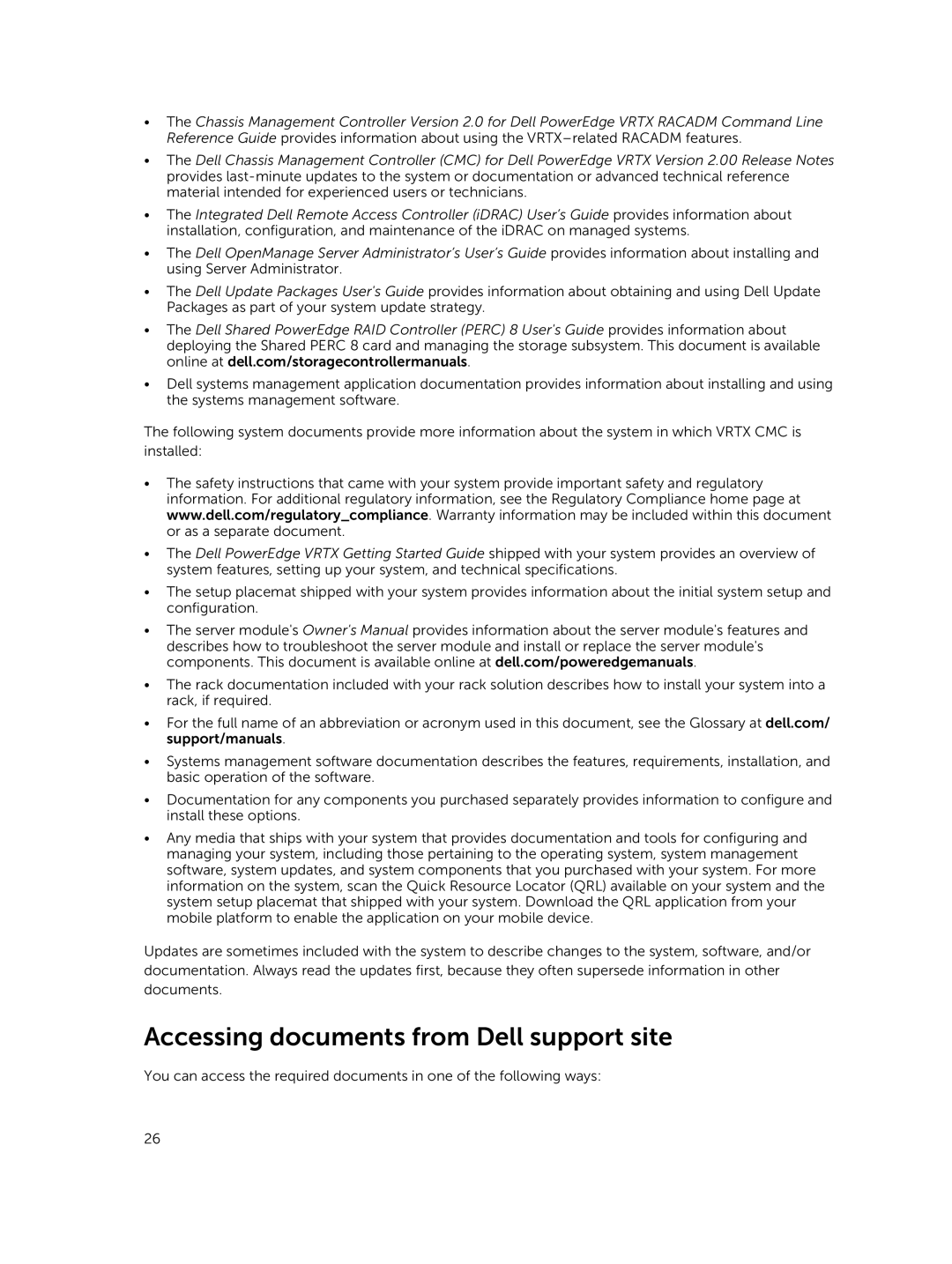 Dell 2 manual Accessing documents from Dell support site 