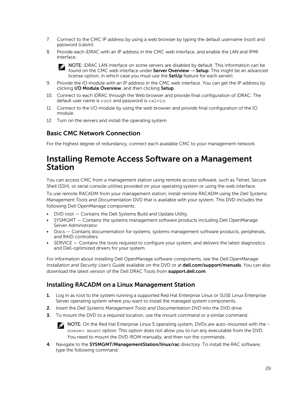 Dell 2 manual Installing Remote Access Software on a Management Station, Basic CMC Network Connection 