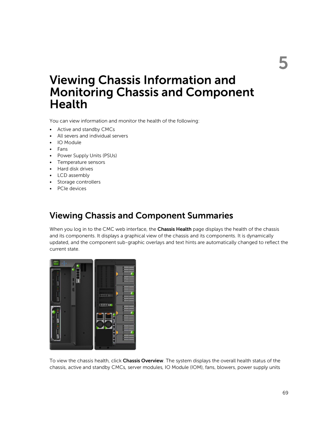 Dell 2 manual Viewing Chassis and Component Summaries 