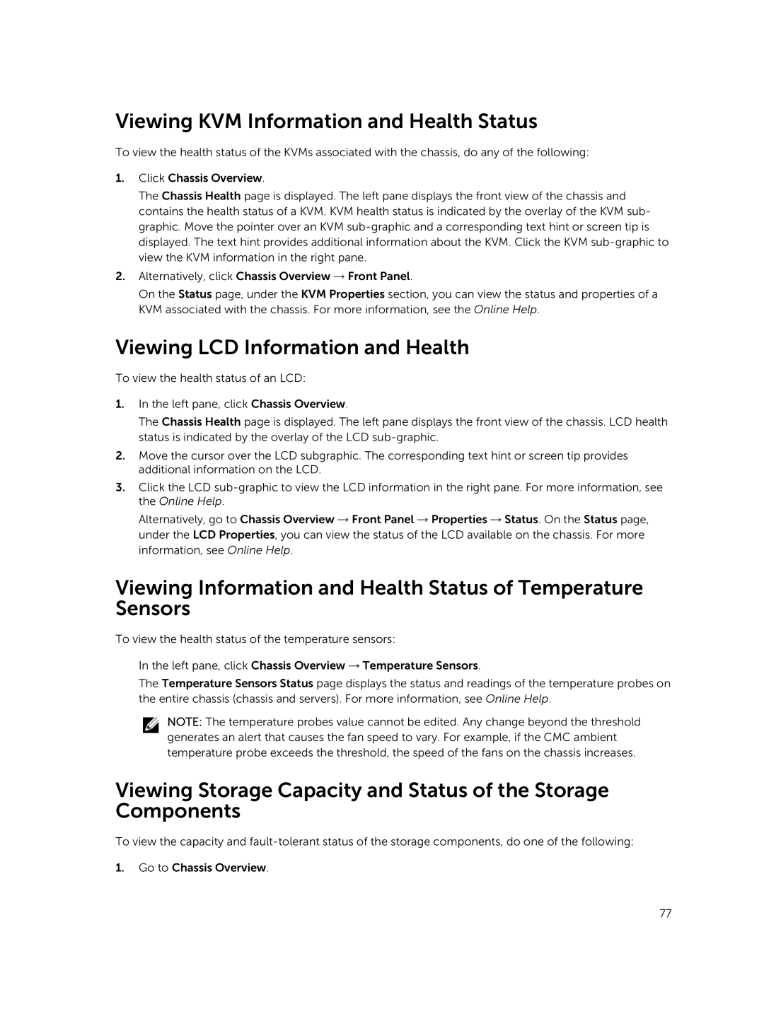 Dell 2 manual Viewing KVM Information and Health Status, Viewing LCD Information and Health 