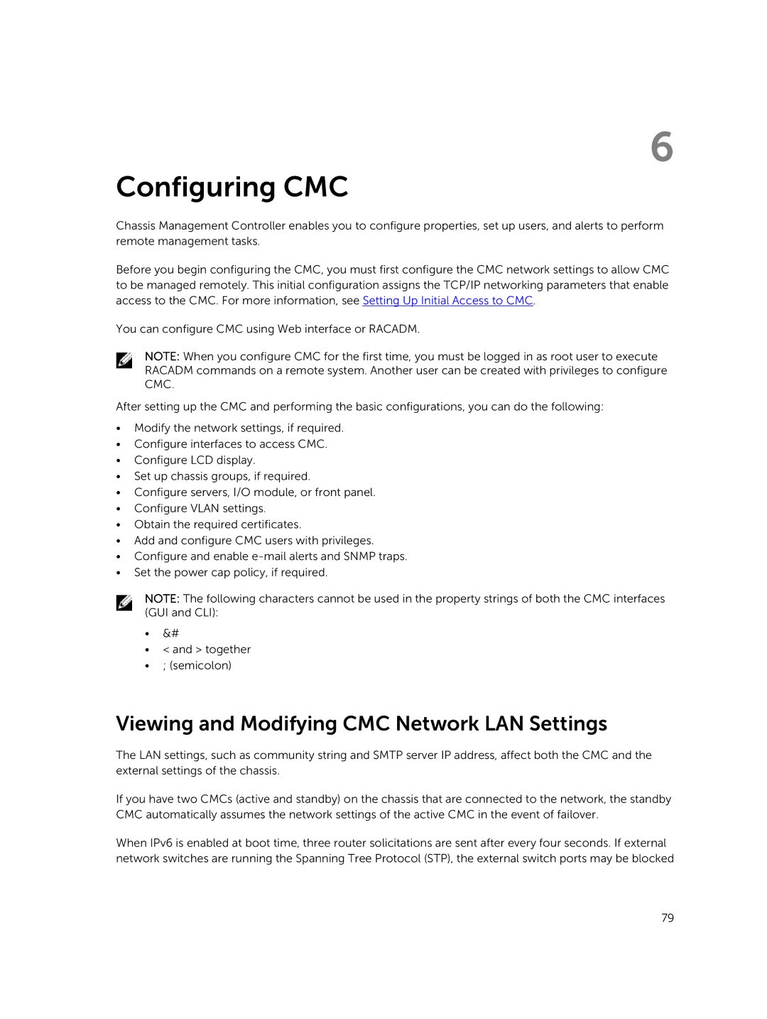 Dell 2 manual Configuring CMC, Viewing and Modifying CMC Network LAN Settings 