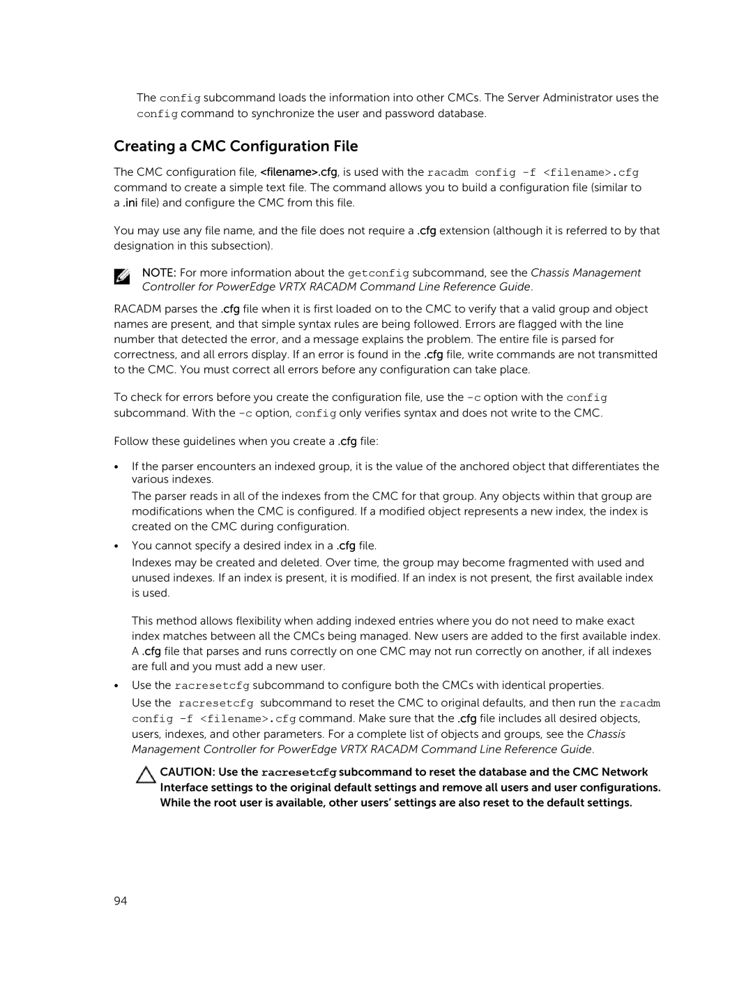 Dell 2 manual Creating a CMC Configuration File 