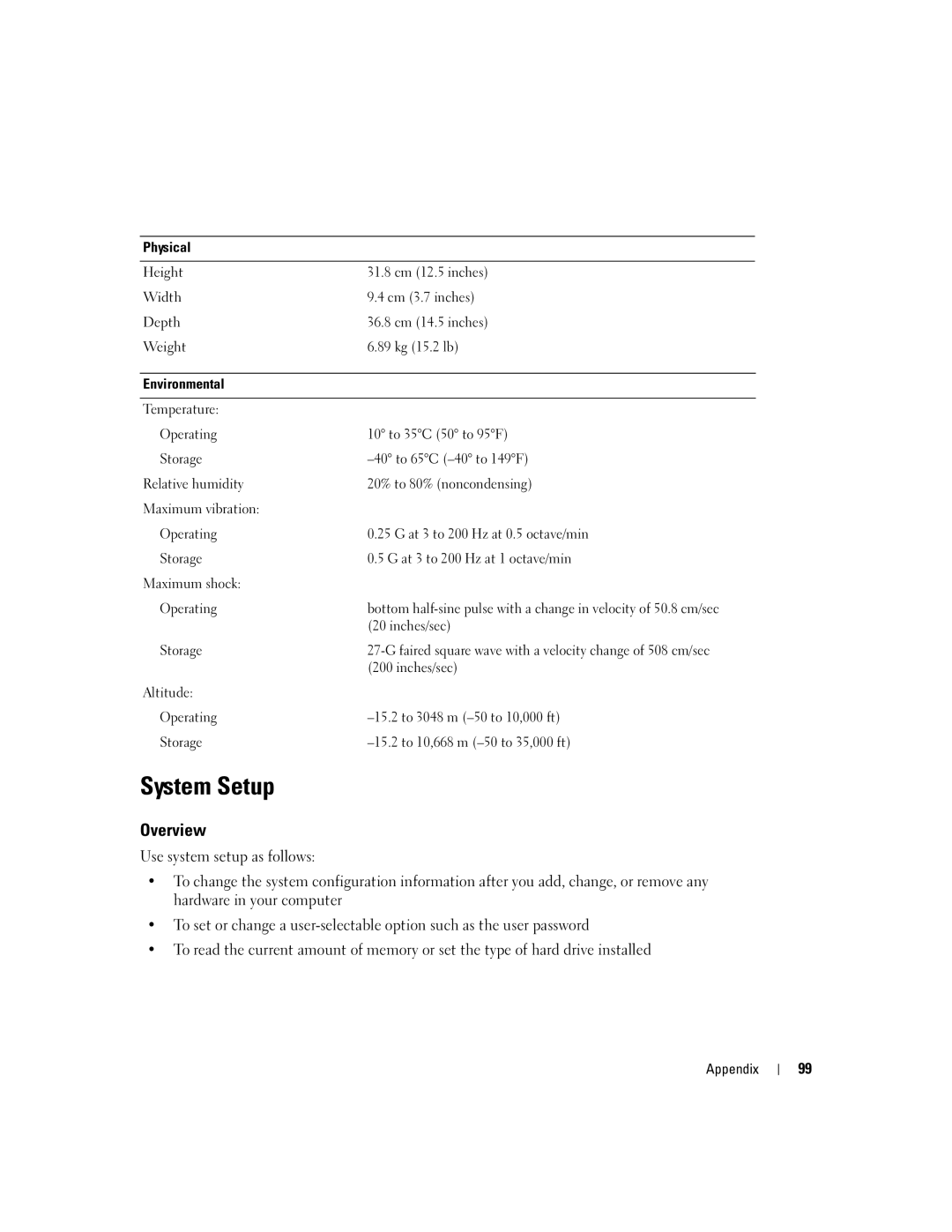 Dell 200 owner manual System Setup, Overview 