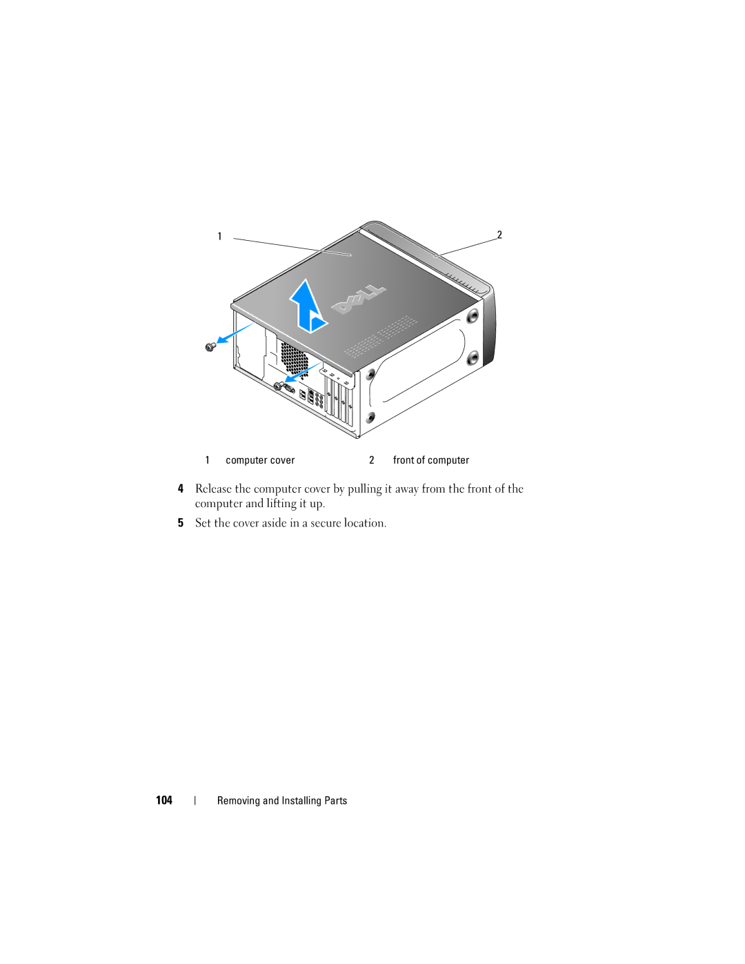 Dell 200 owner manual Computer cover 