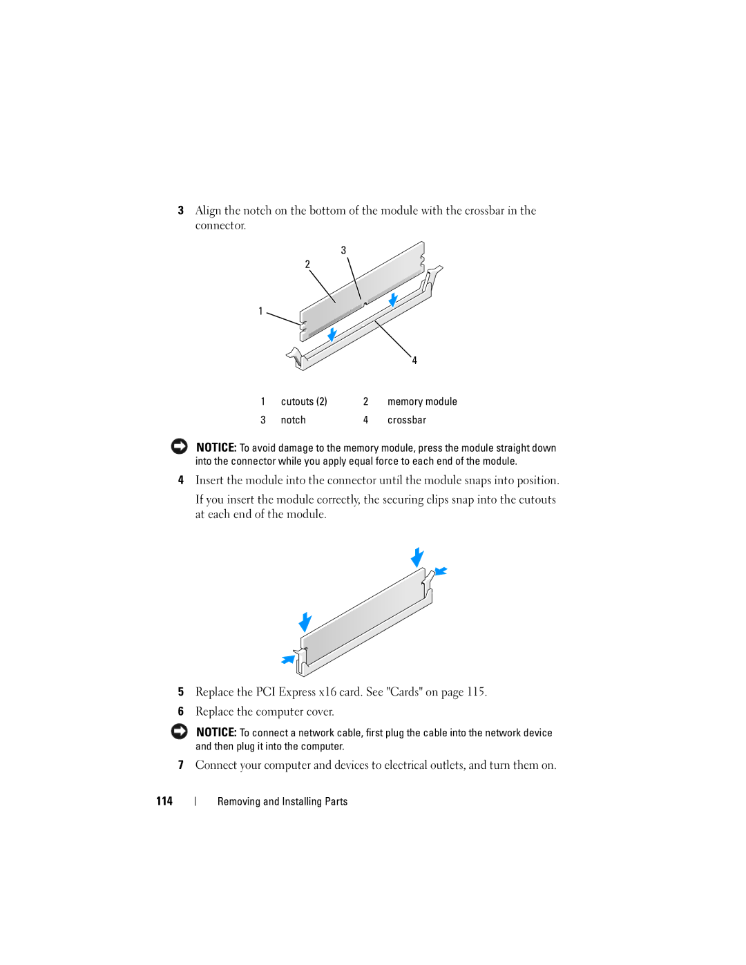 Dell 200 owner manual Cutouts, Notch Crossbar 