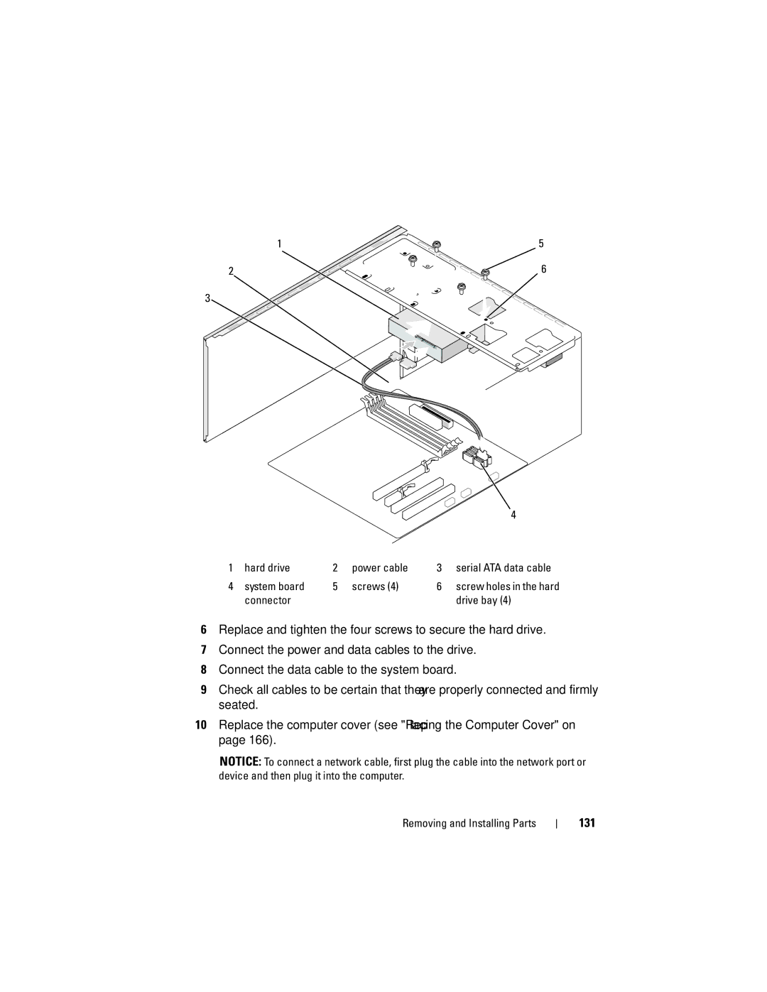 Dell 200 owner manual 131, System board Screws, Connector Drive bay 