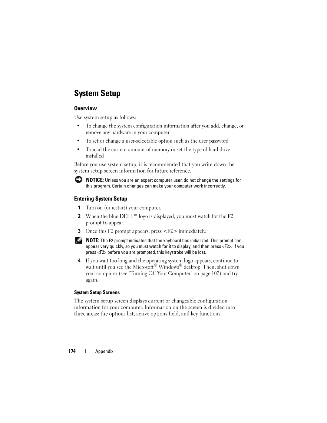 Dell 200 owner manual Overview, Entering System Setup 